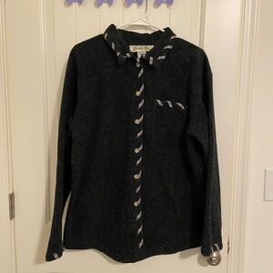 EUC Vintage Cindy Bai women’s dark gray soft‎ thick ribbon button jacket medium